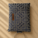 Geometric patterned prayer bag with grey handle