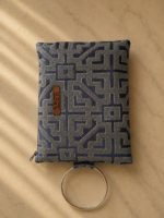 Geometric patterned prayer bag with grey handle