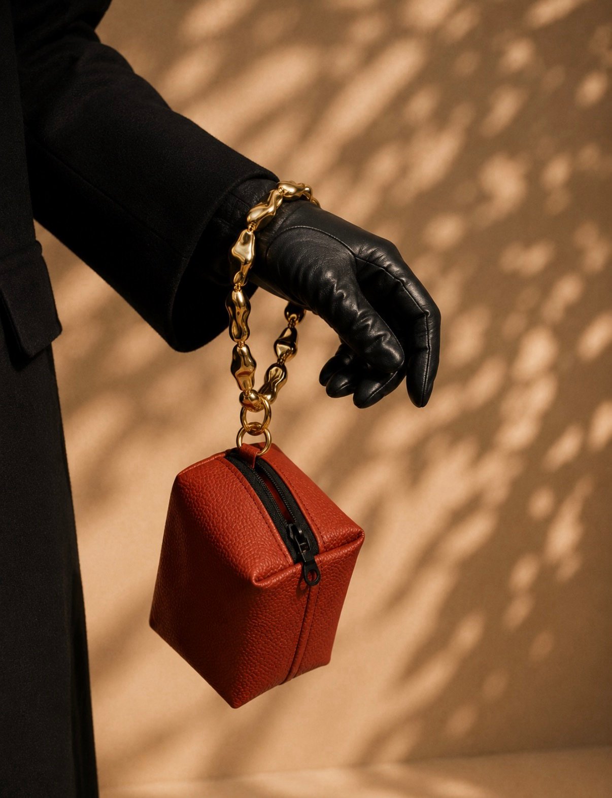 screenshot-31 Mini burnt orange prayer bag with gold handle - Image 1