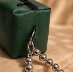 Mini green prayer bag with silver handle - Image 2