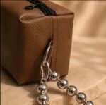 Mini brown prayer bag with silver handle - Image 2