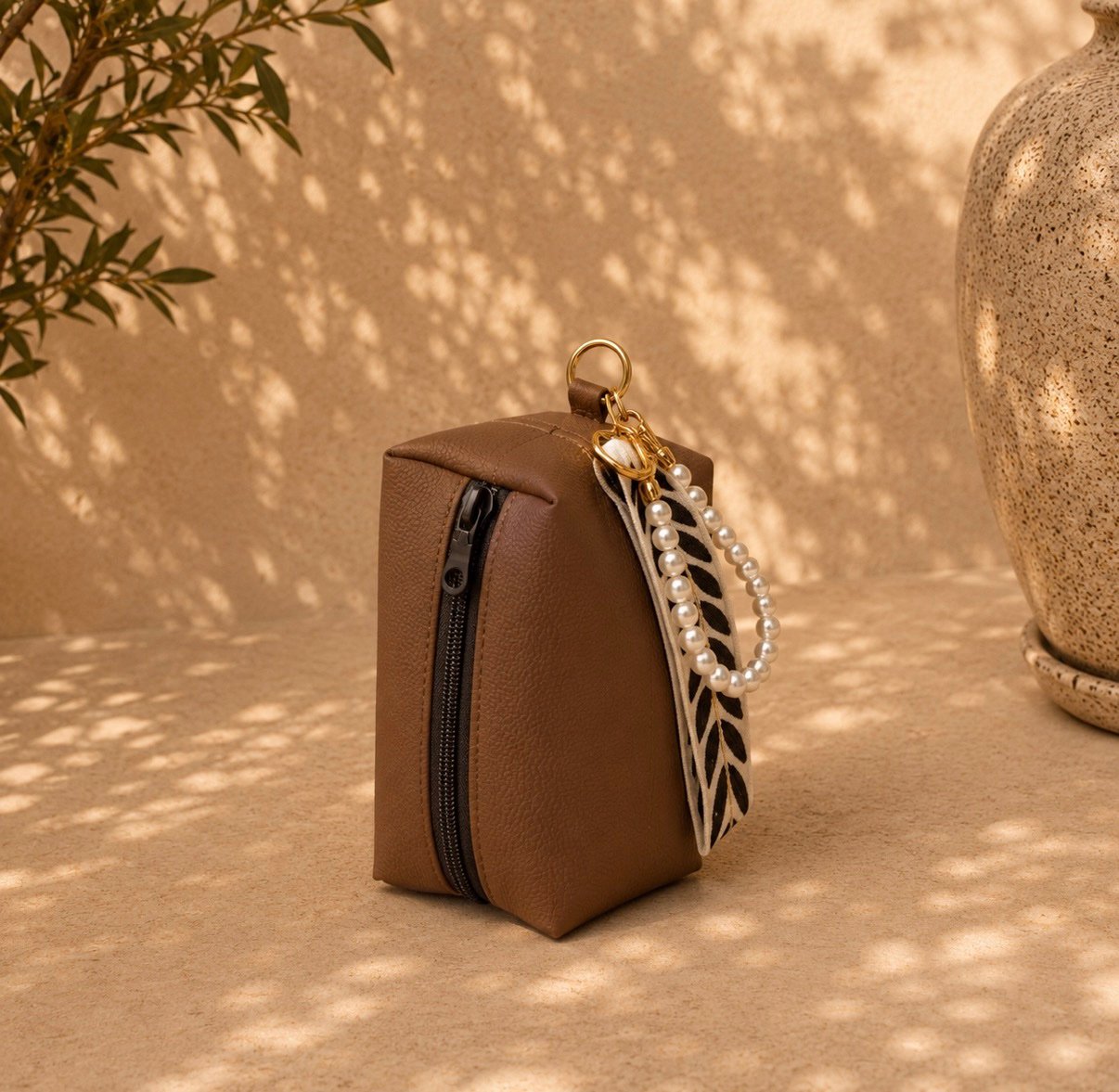 screenshot-21 Mini brown leather prayer bag with grey praying mat - Image 1