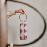 Pale pink patterned long bag