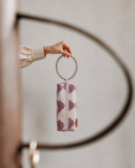 Pale pink patterned long bag