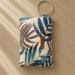 Blue botanical leaves prayer bag