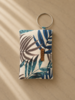 Blue botanical leaves prayer bag