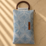 Azure jacquard prayer bag