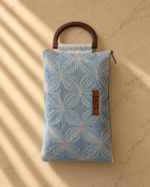 Azure jacquard prayer bag